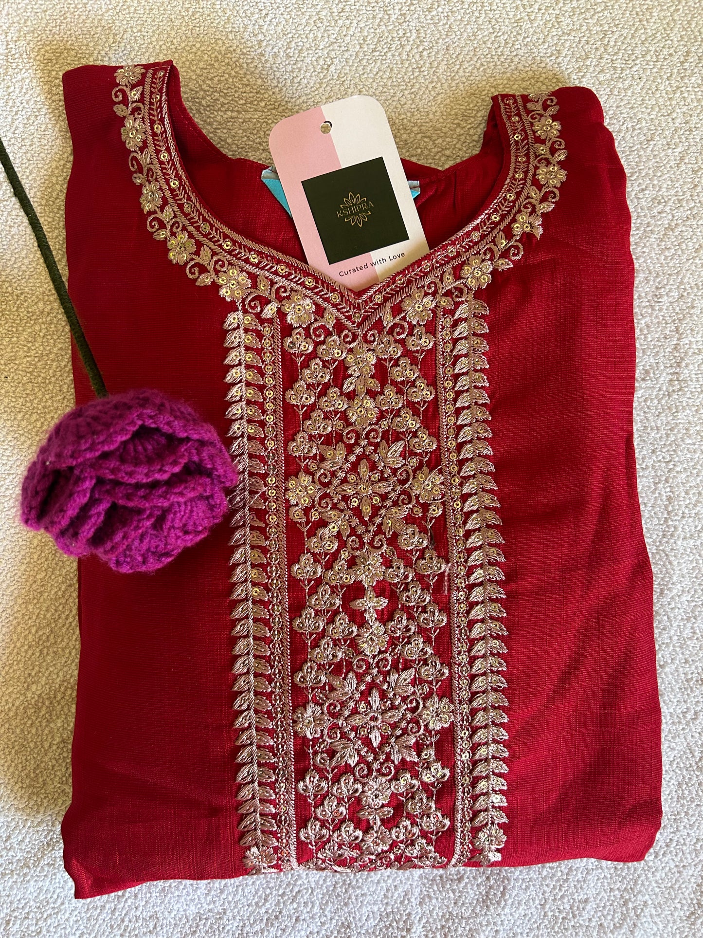 Rich Red 3 piece kurta set