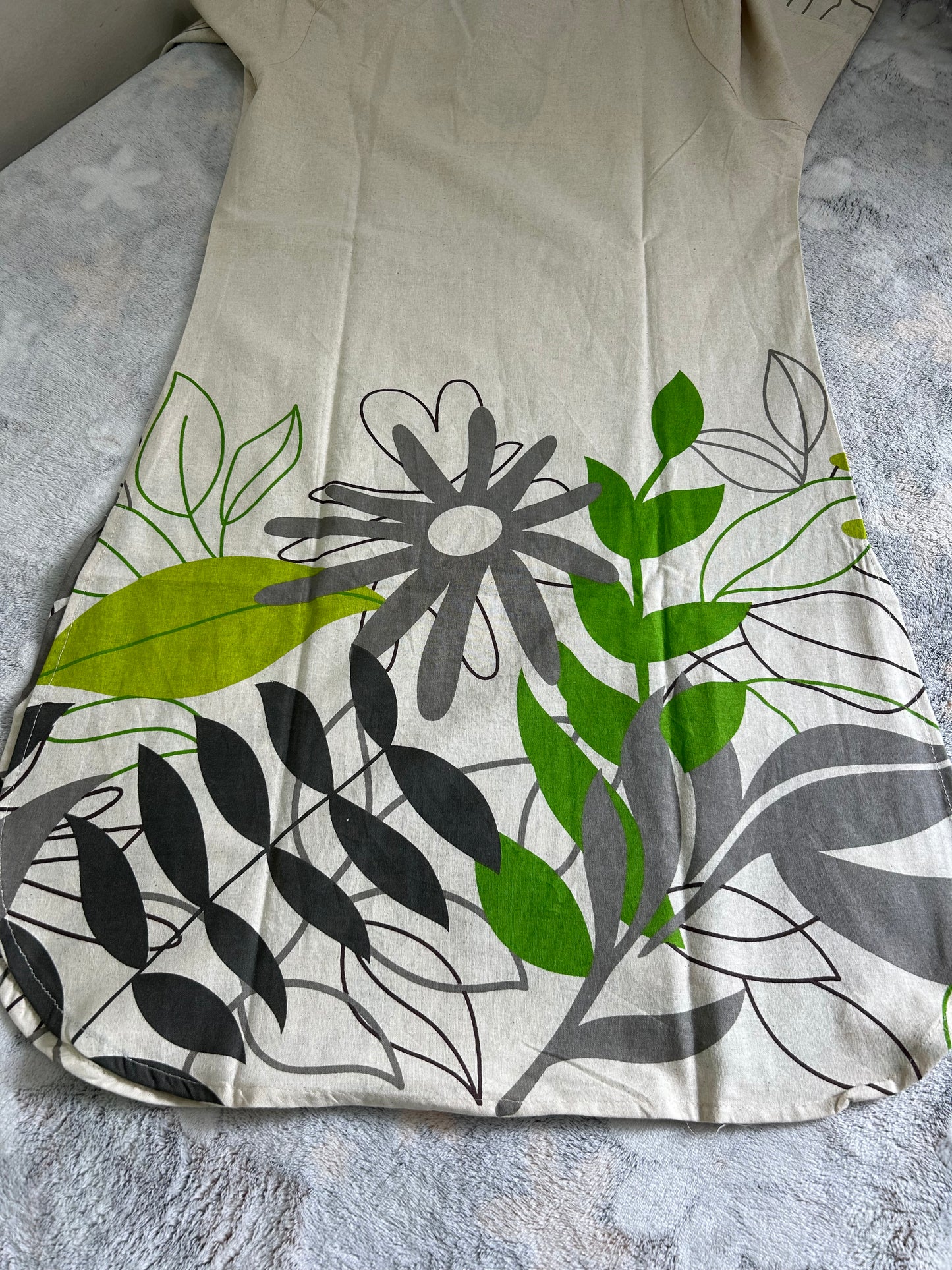 Ivory and Green Shade - Pure Khadi cotton co ord set