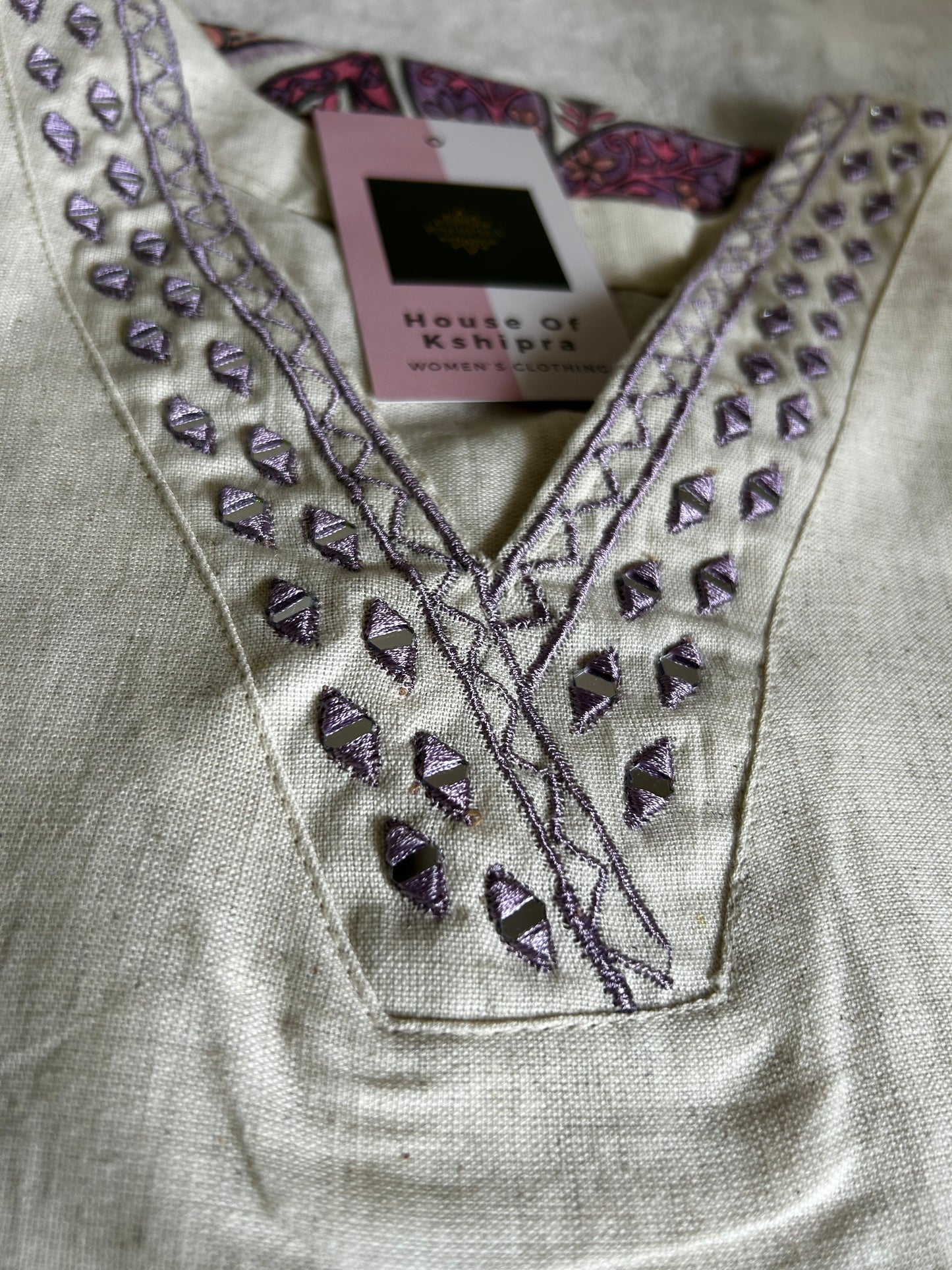 Lavender Floral Khadi Cotton coord set