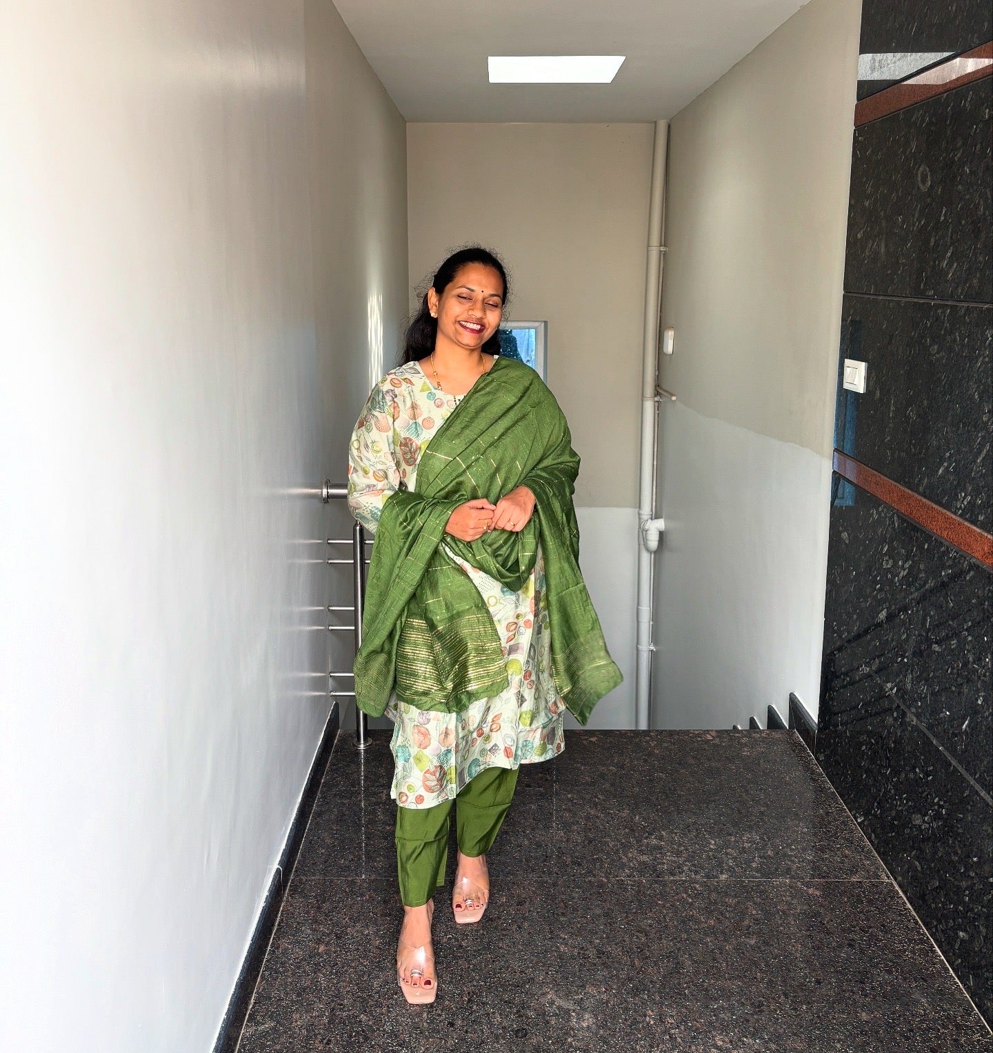 Parrot Green 3 Piece Kurta set