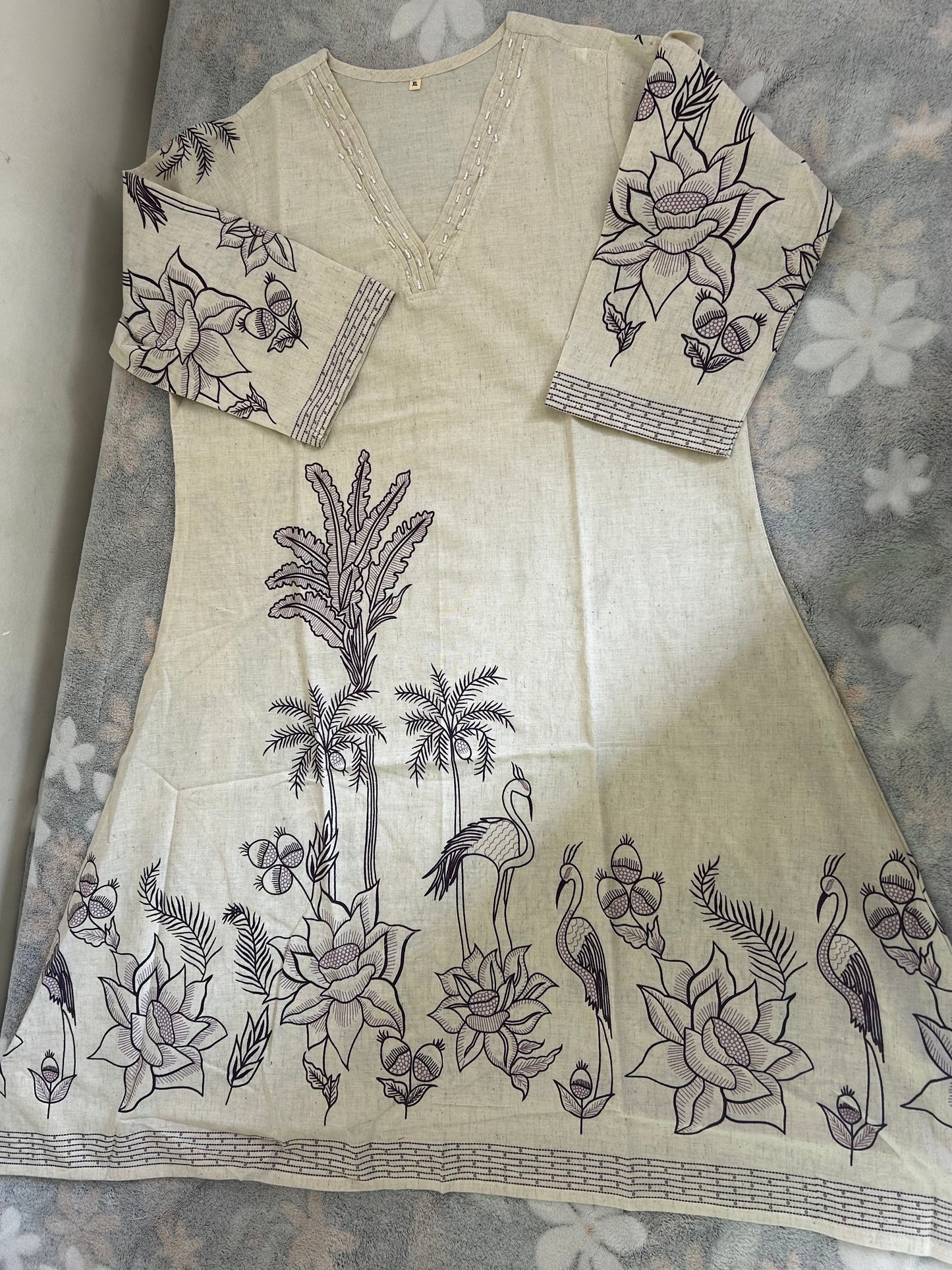 Purple Khadi cotton Coord set