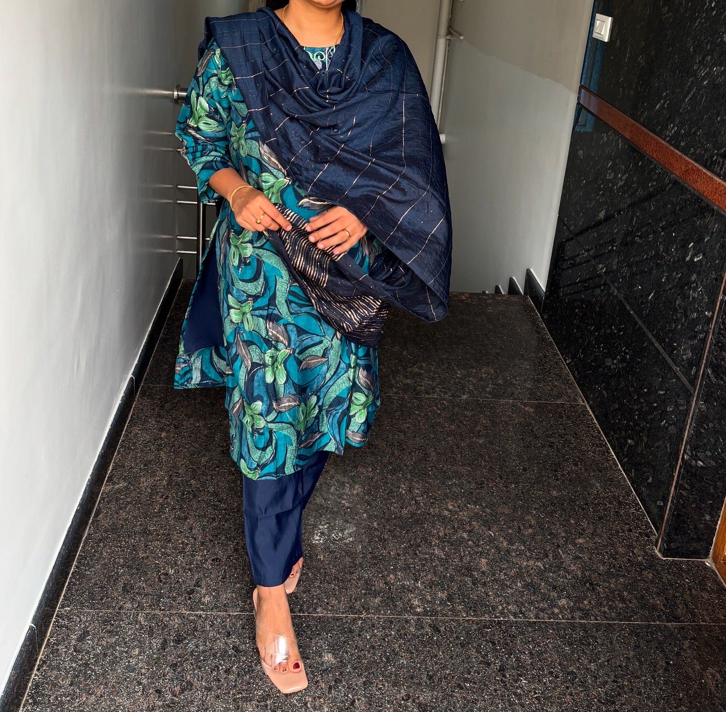 Teal blue 3 Piece Kurta set