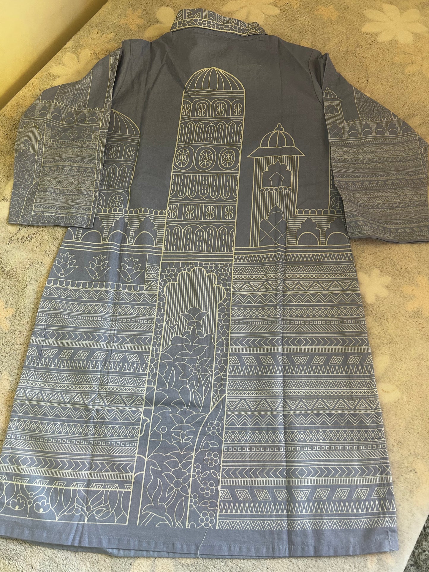 Blue 3D printed Cotton Coord set