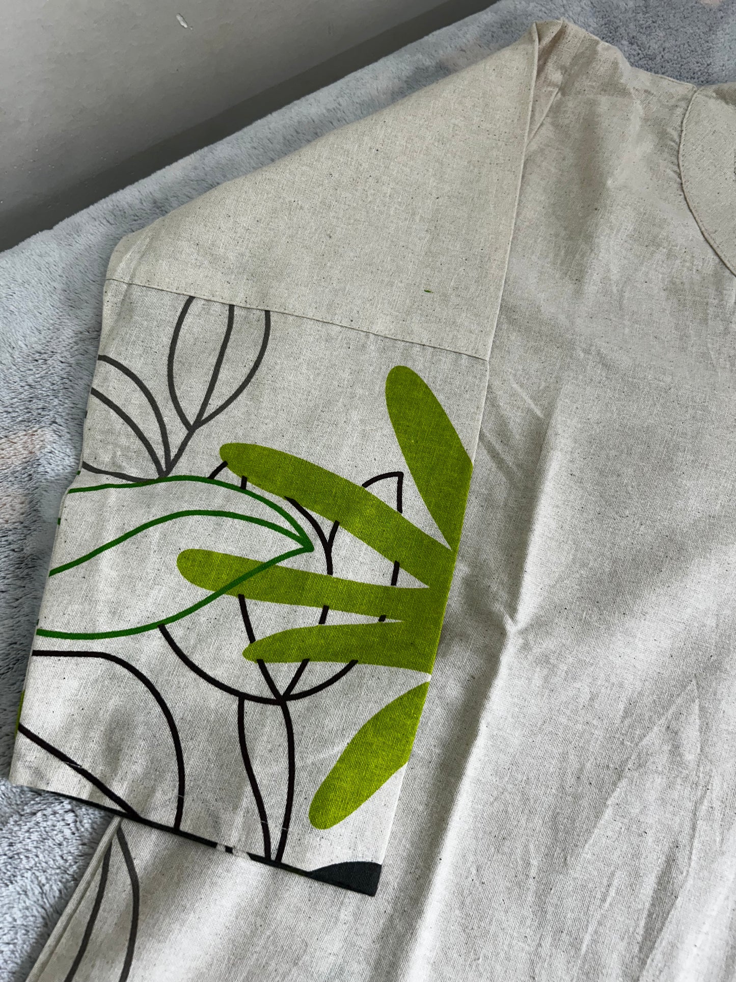 Ivory and Green Shade - Pure Khadi cotton co ord set