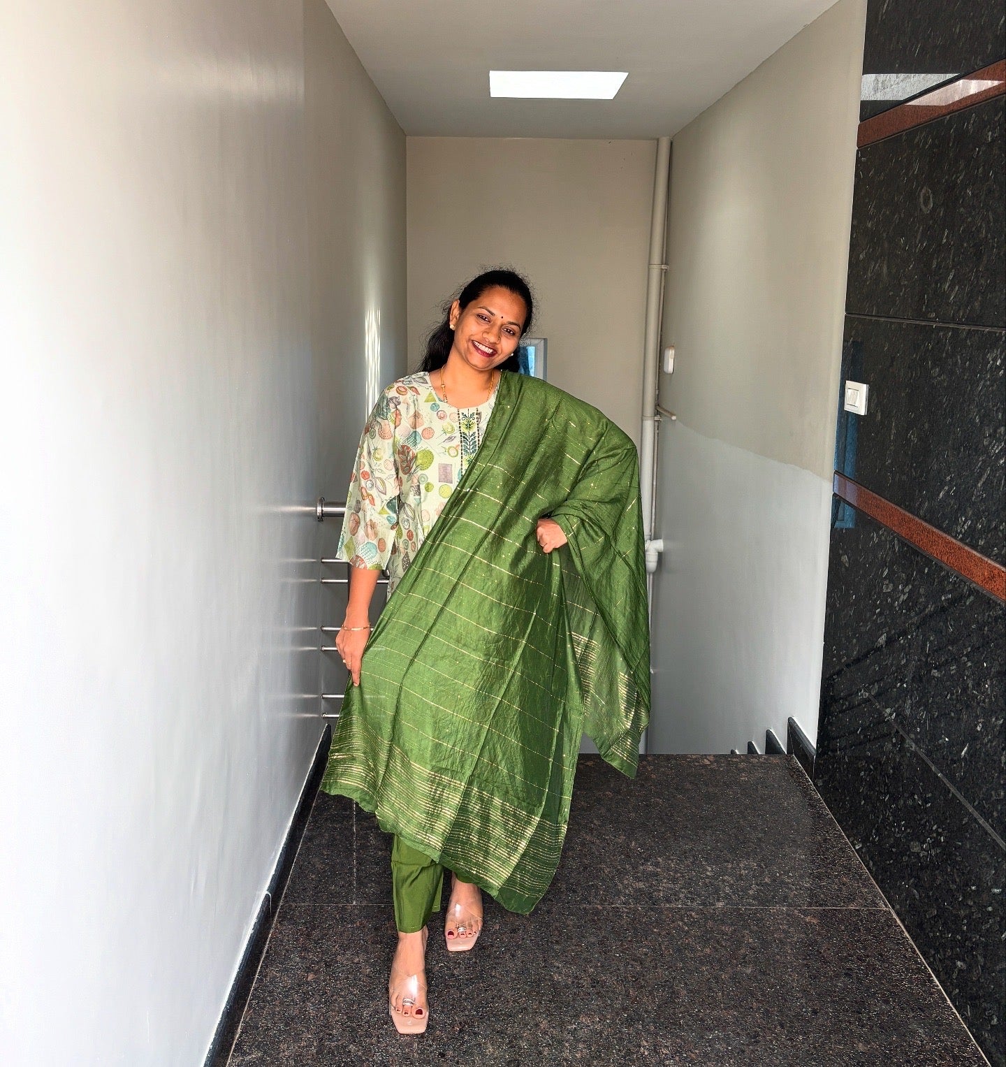 Parrot Green 3 Piece Kurta set