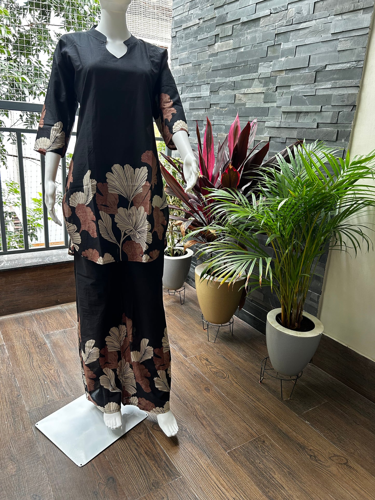 Black Floral coord set