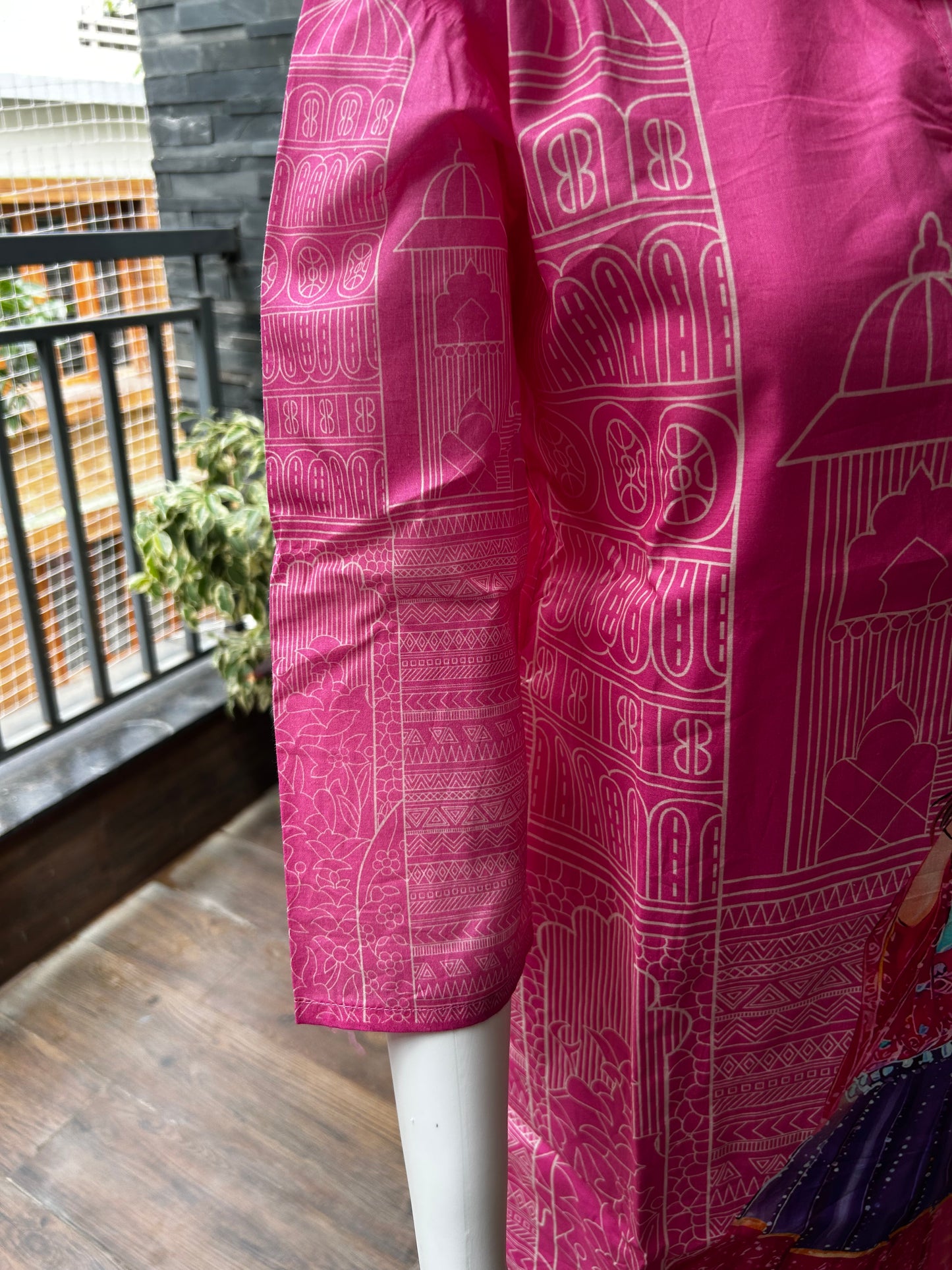 Bright pink 3D printed Cotton Coord set