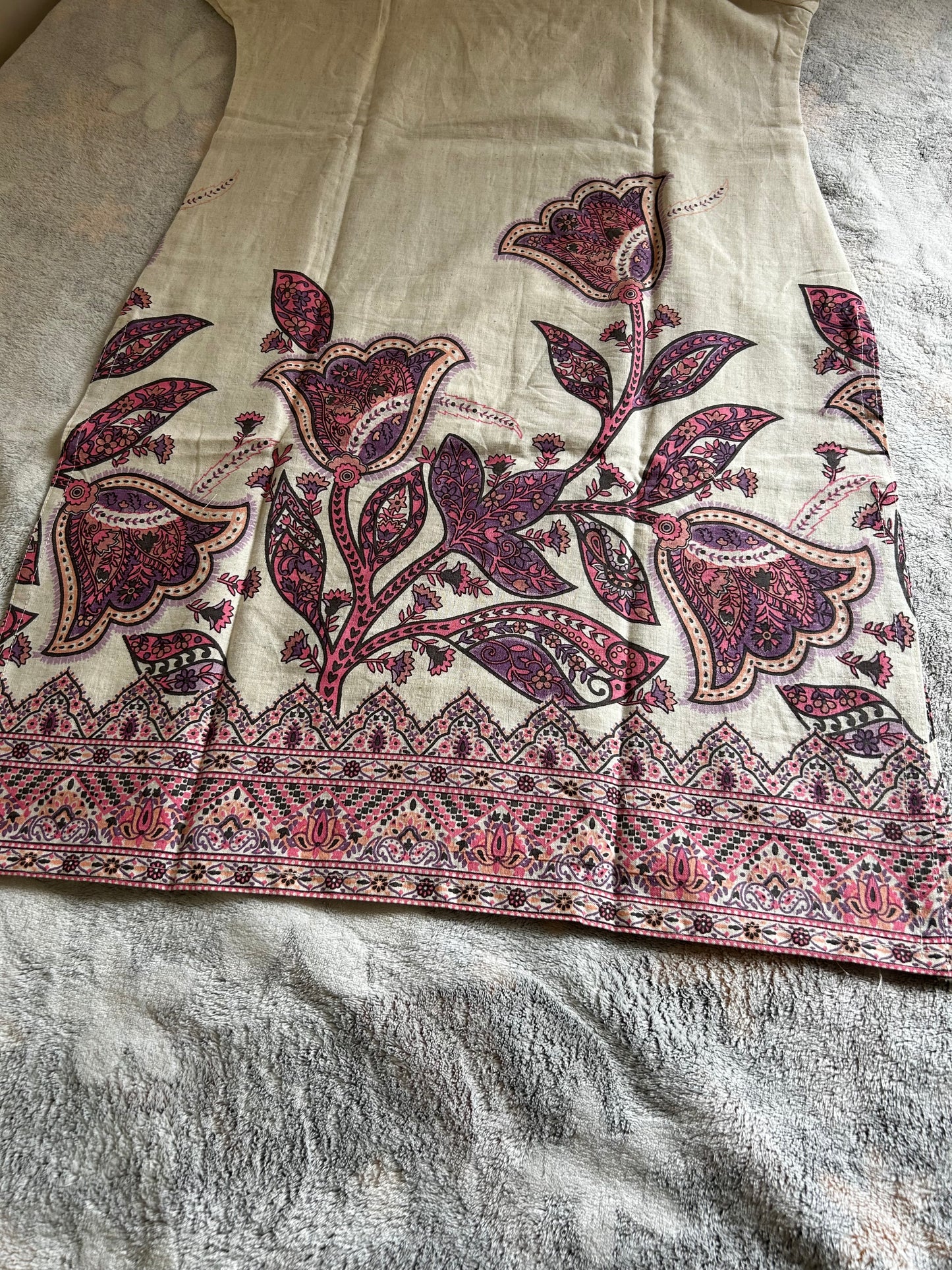 Lavender Floral Khadi Cotton coord set