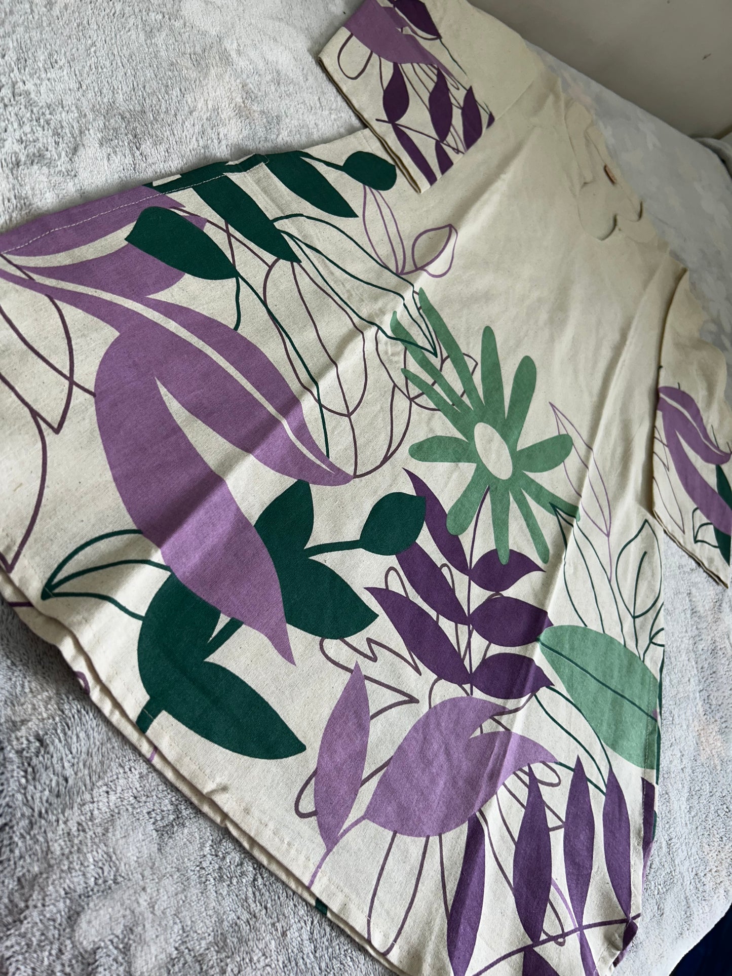 Ivory and purple Shade - Pure Khadi cotton co ord set