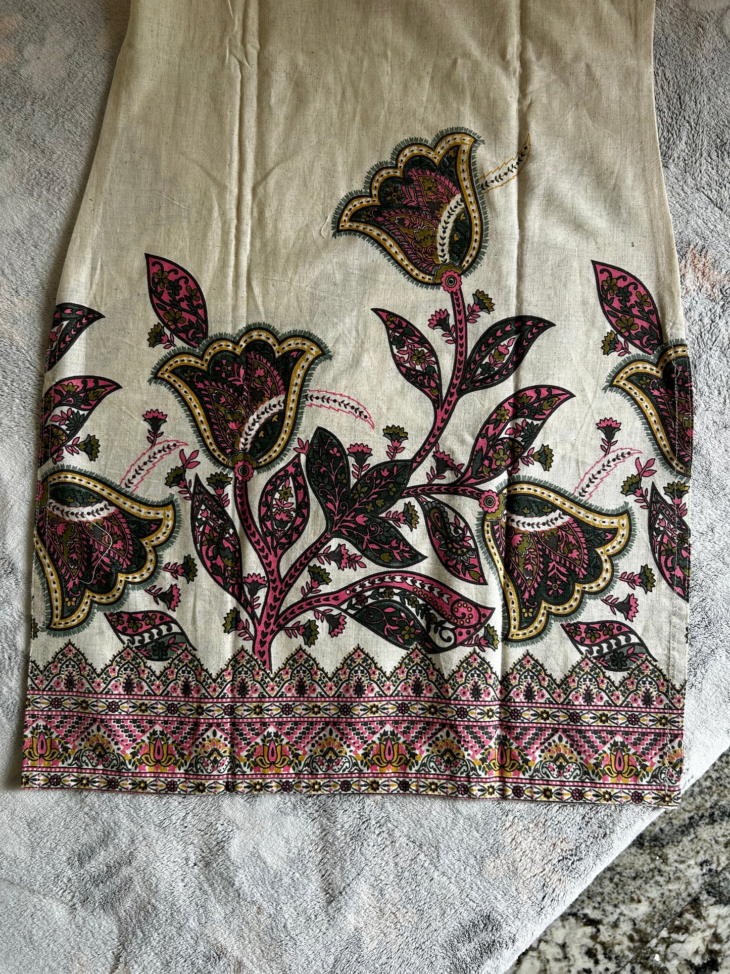 Green Floral Khadi Cotton coord set
