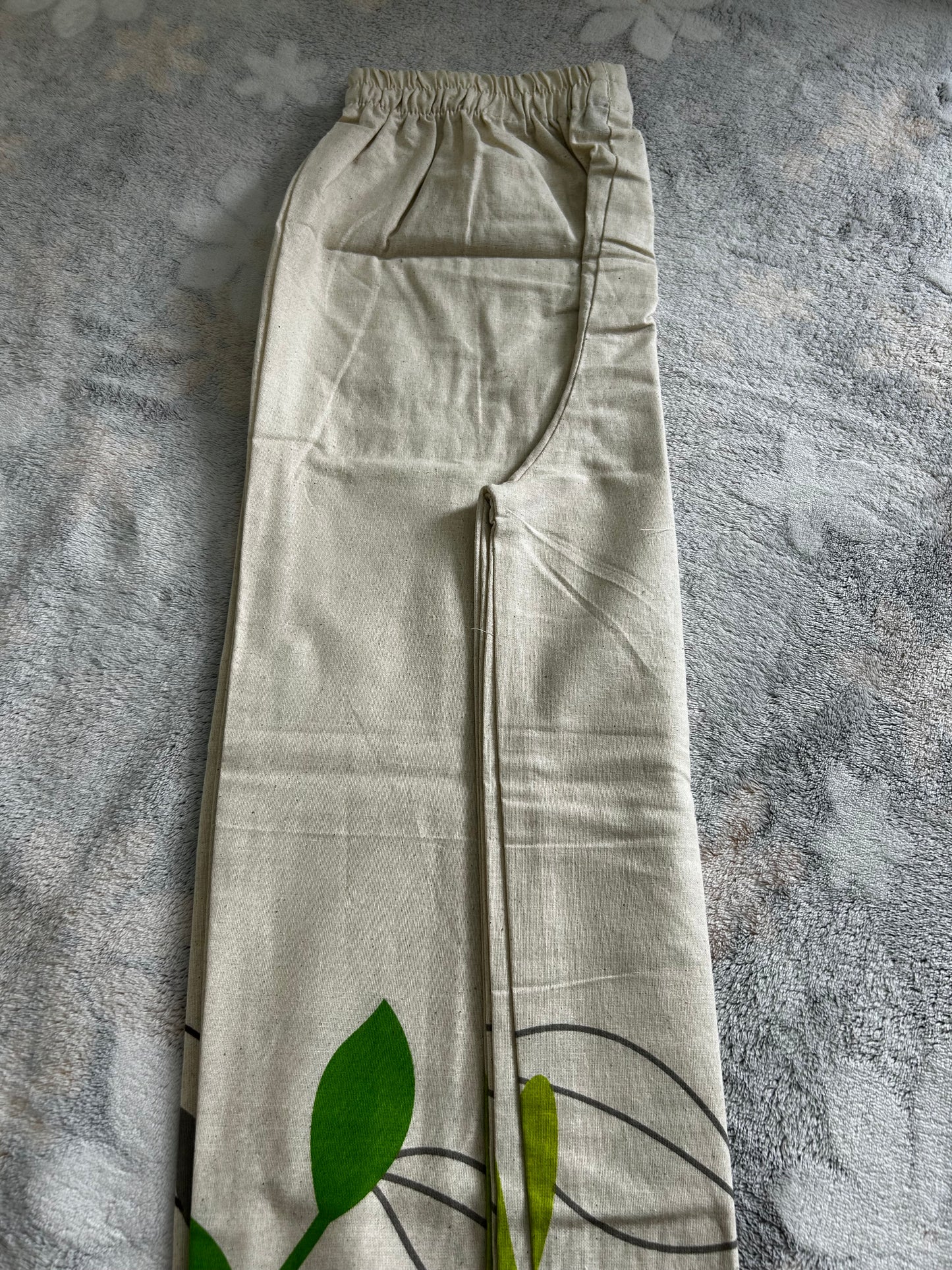 Ivory and Green Shade - Pure Khadi cotton co ord set