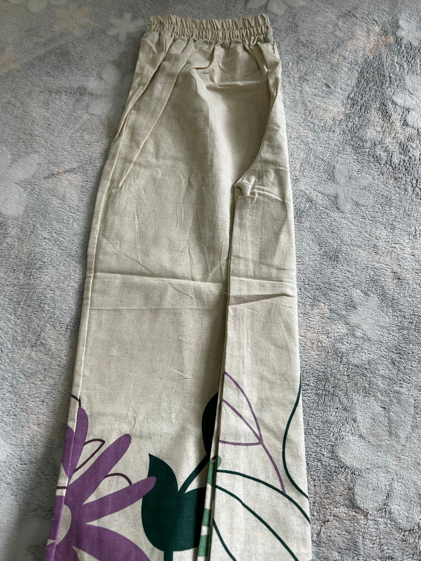 Ivory and purple Shade - Pure Khadi cotton co ord set