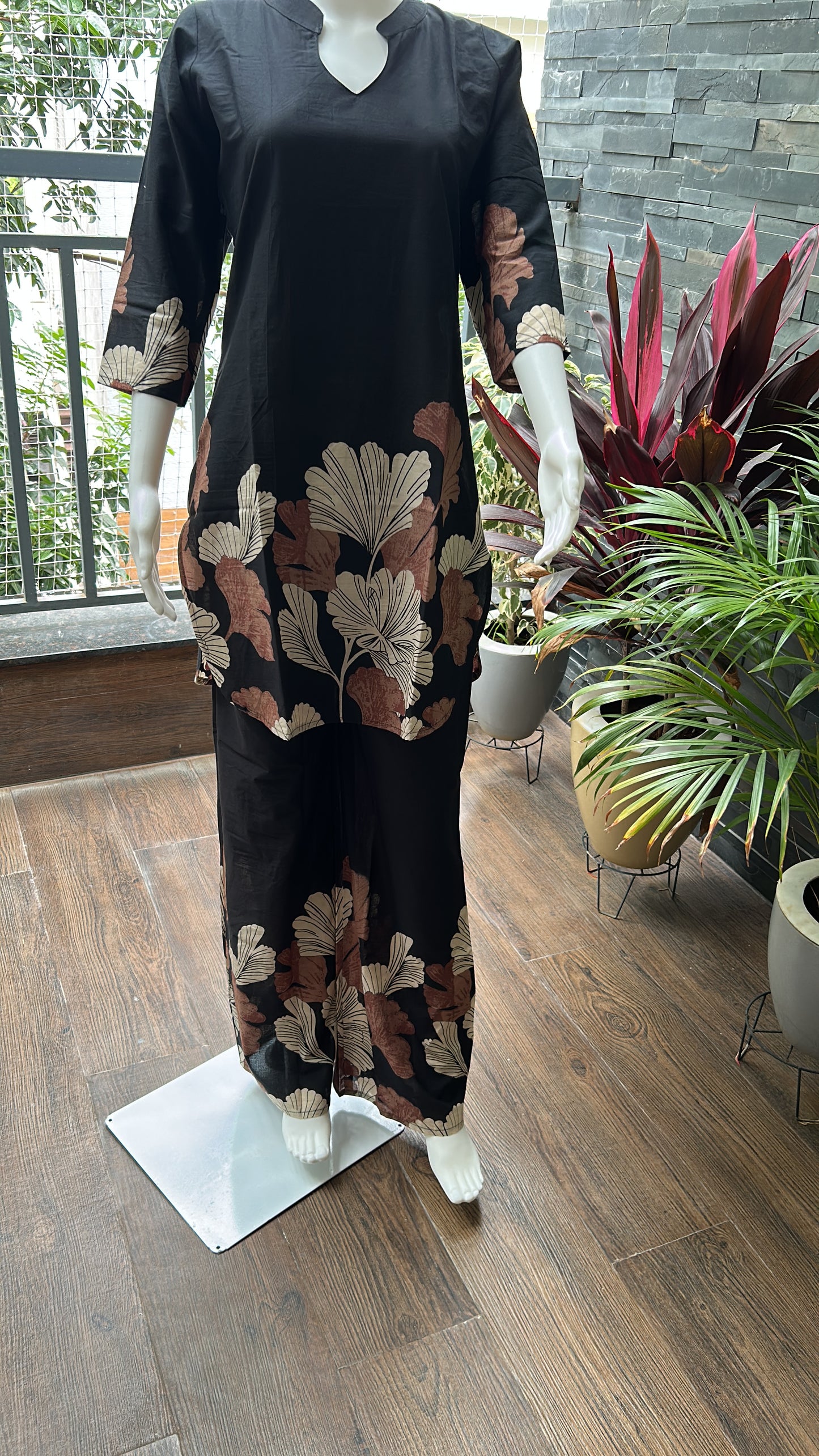 Black Floral coord set