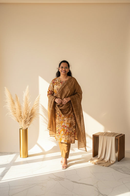 Golden 3 Piece Kurta set