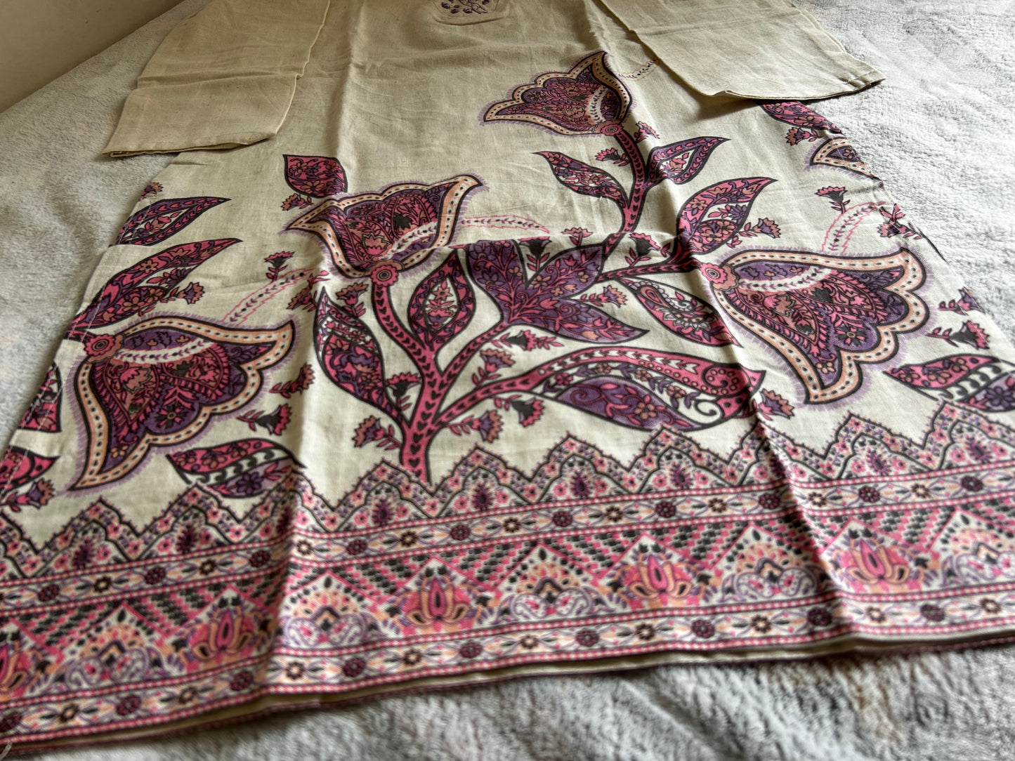 Lavender Floral Khadi Cotton coord set