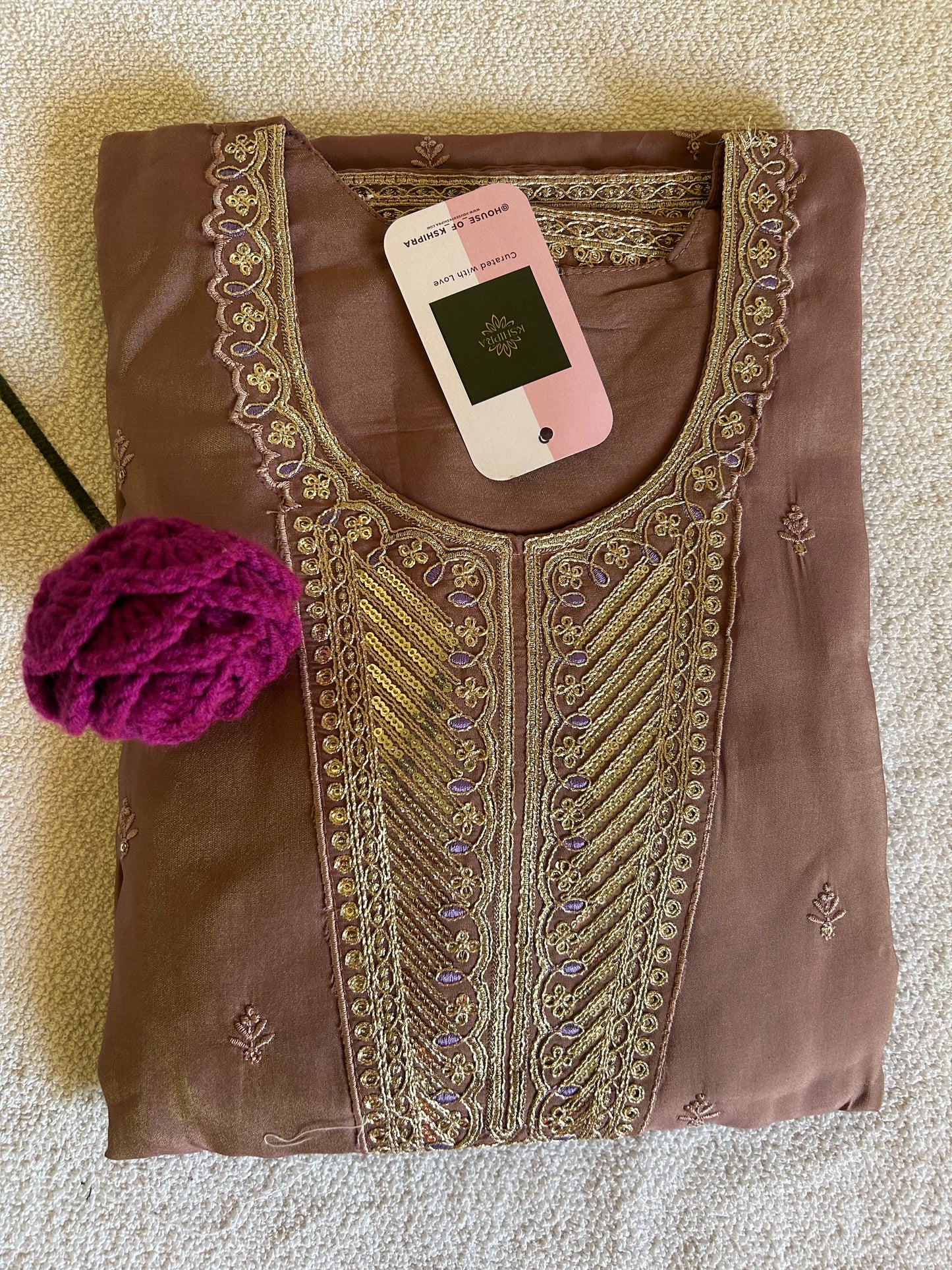 Brown shade 3 piece kurta set