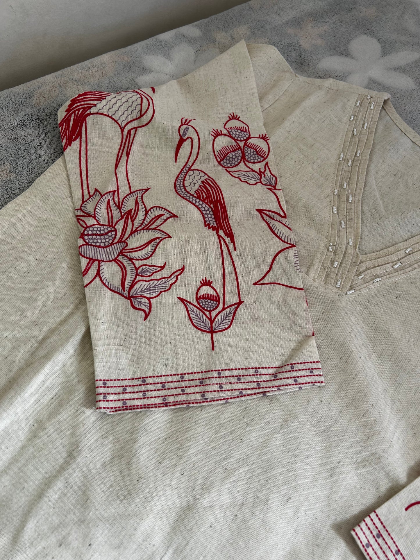 Rose Pink Khadi cotton Coord set