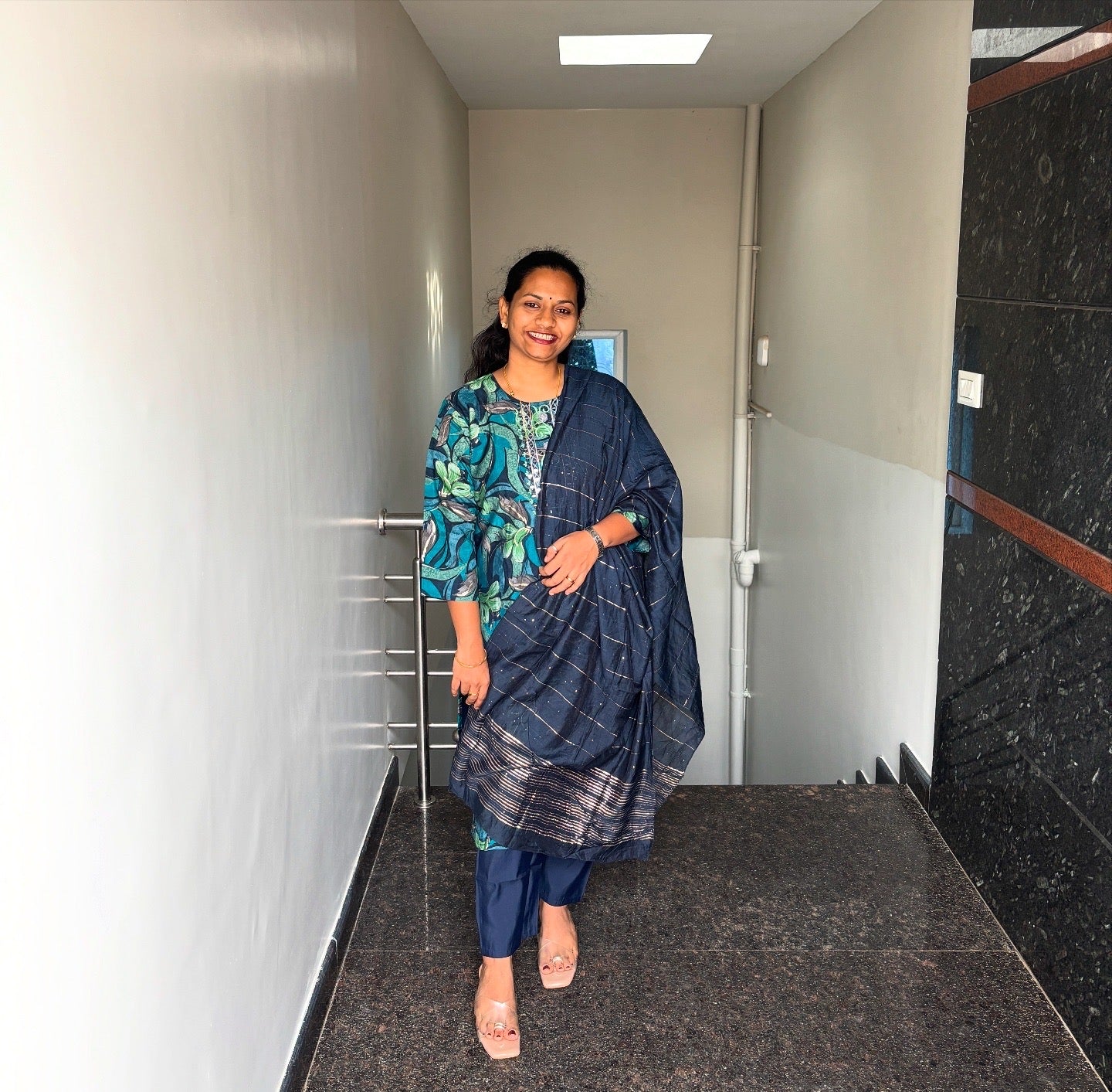 Teal blue 3 Piece Kurta set
