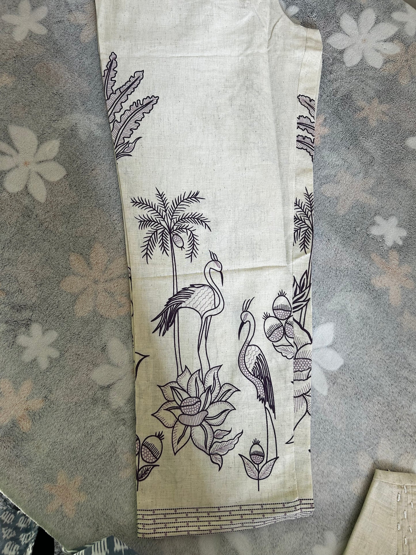 Purple Khadi cotton Coord set