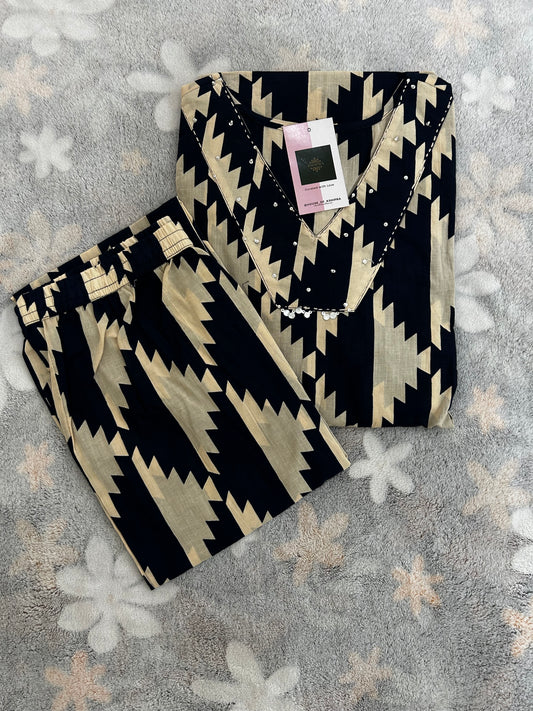 Geometric pattern Blue Coord set