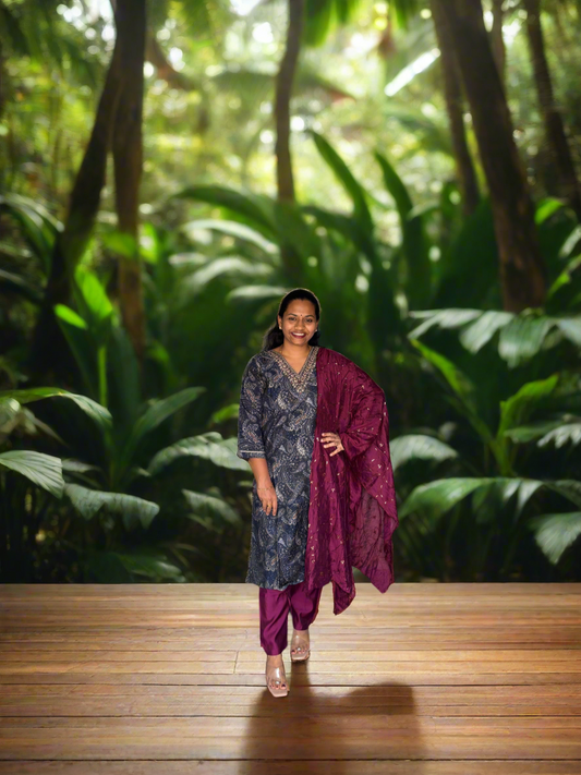 Royal Wine Kurta set