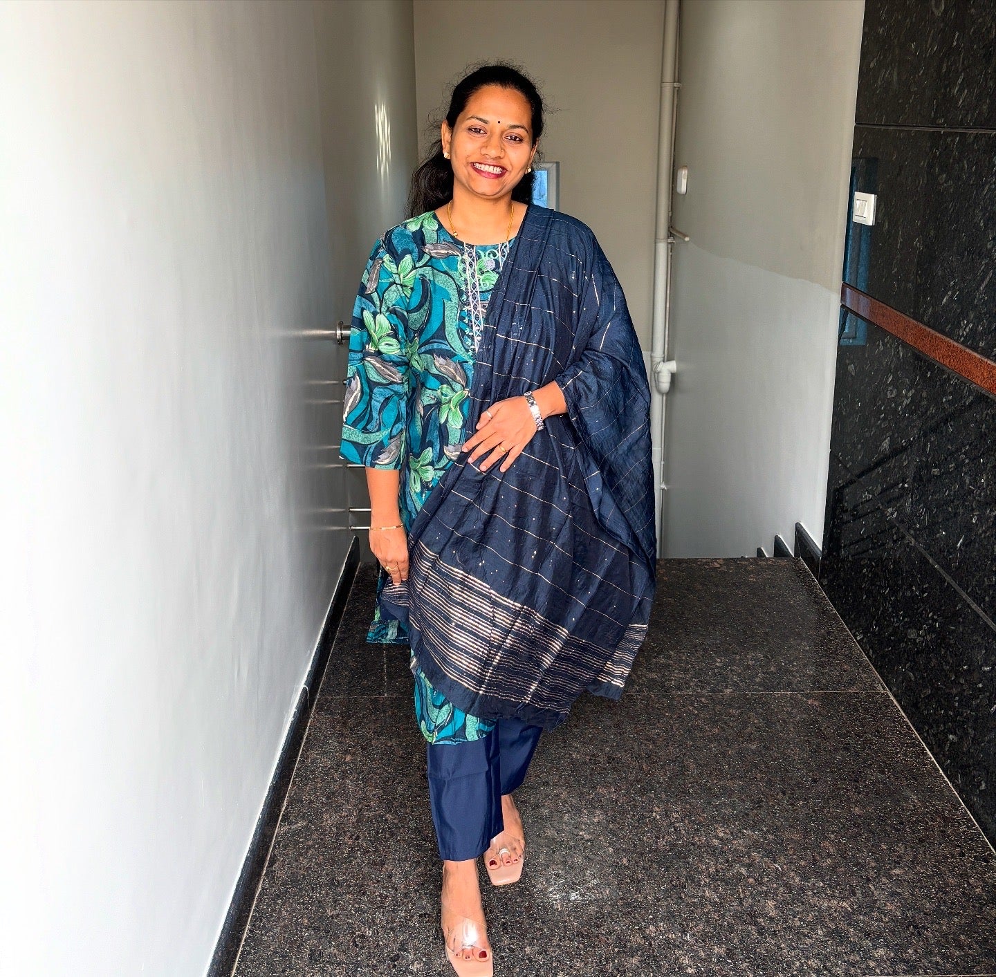Teal blue 3 Piece Kurta set