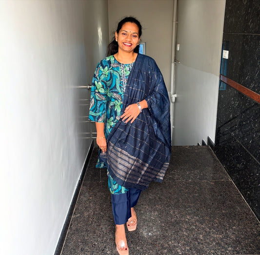 Teal blue 3 Piece Kurta set