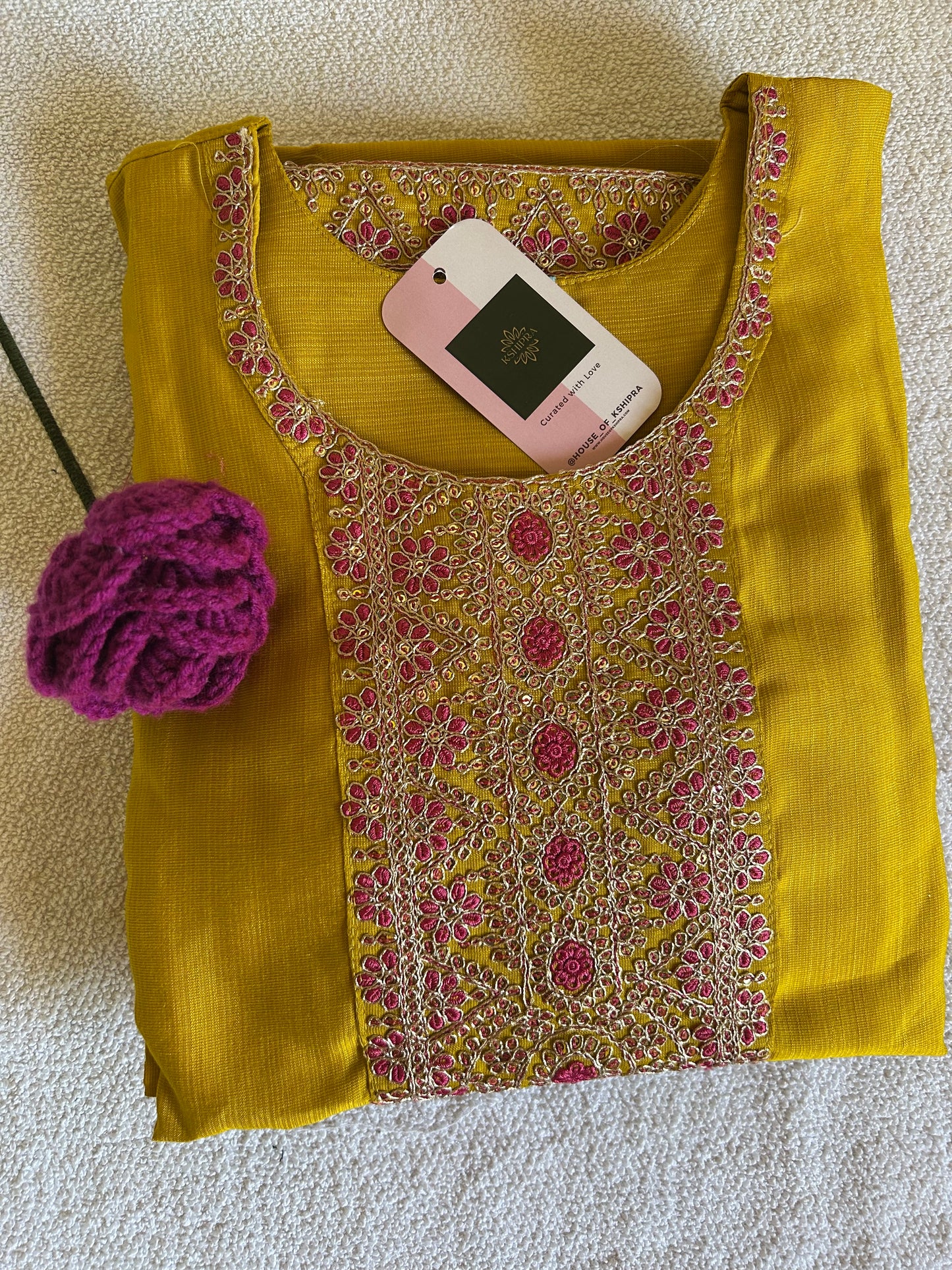 Mustard Yellow 3 piece kurta set