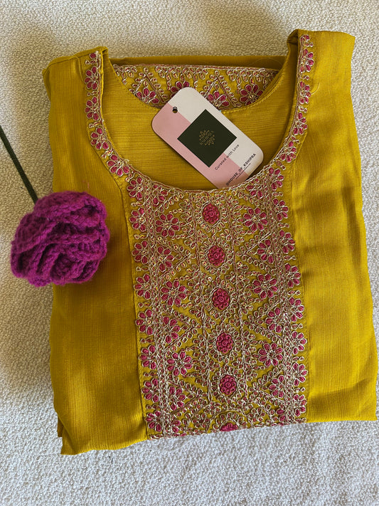 Mustard Yellow 3 piece kurta set