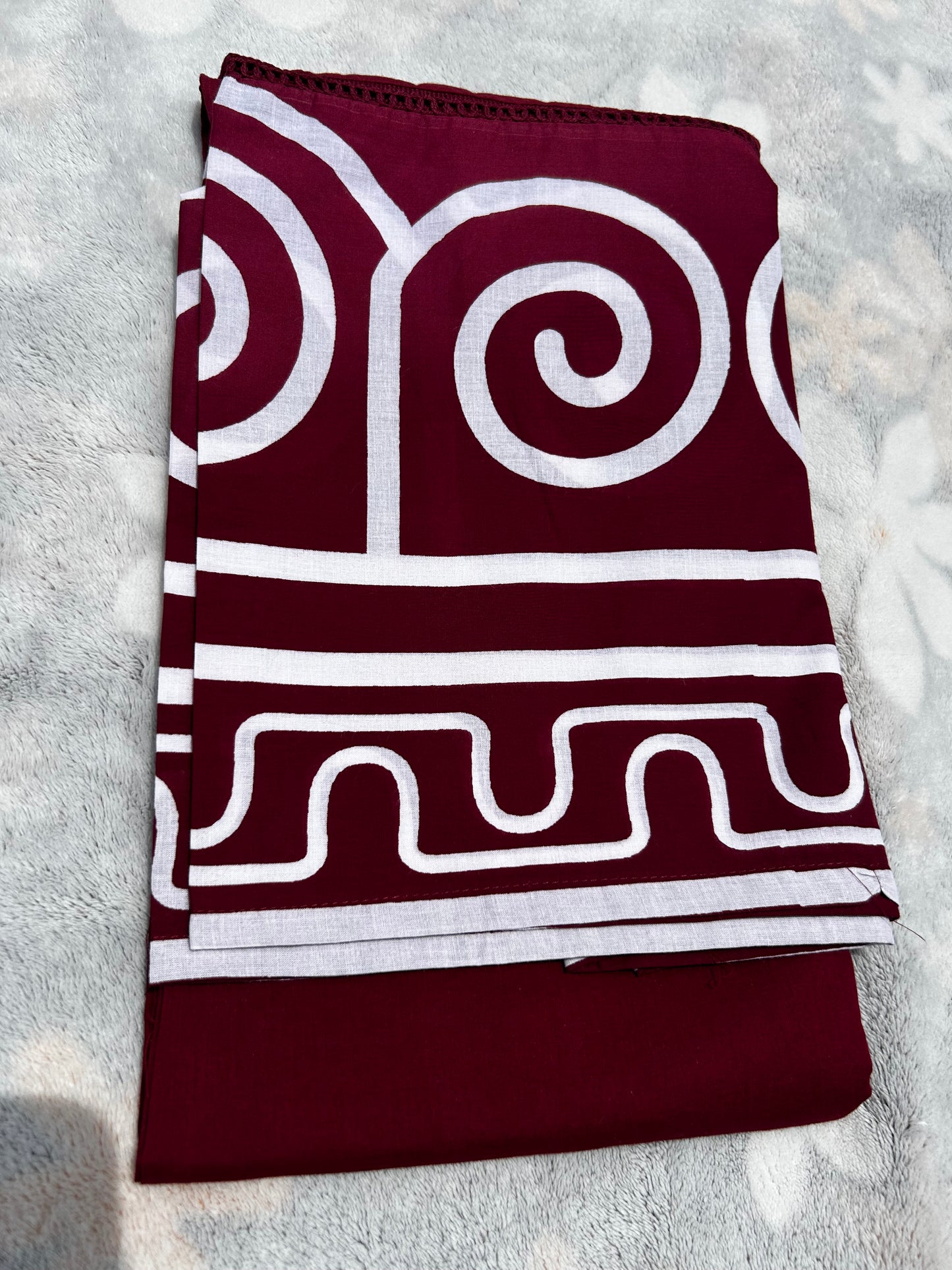 Maroon Handblock print Cotton Coord set