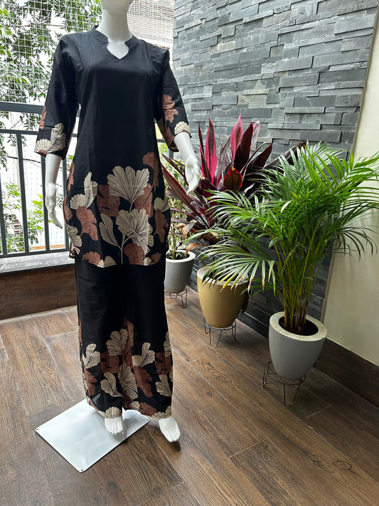 Black Floral coord set