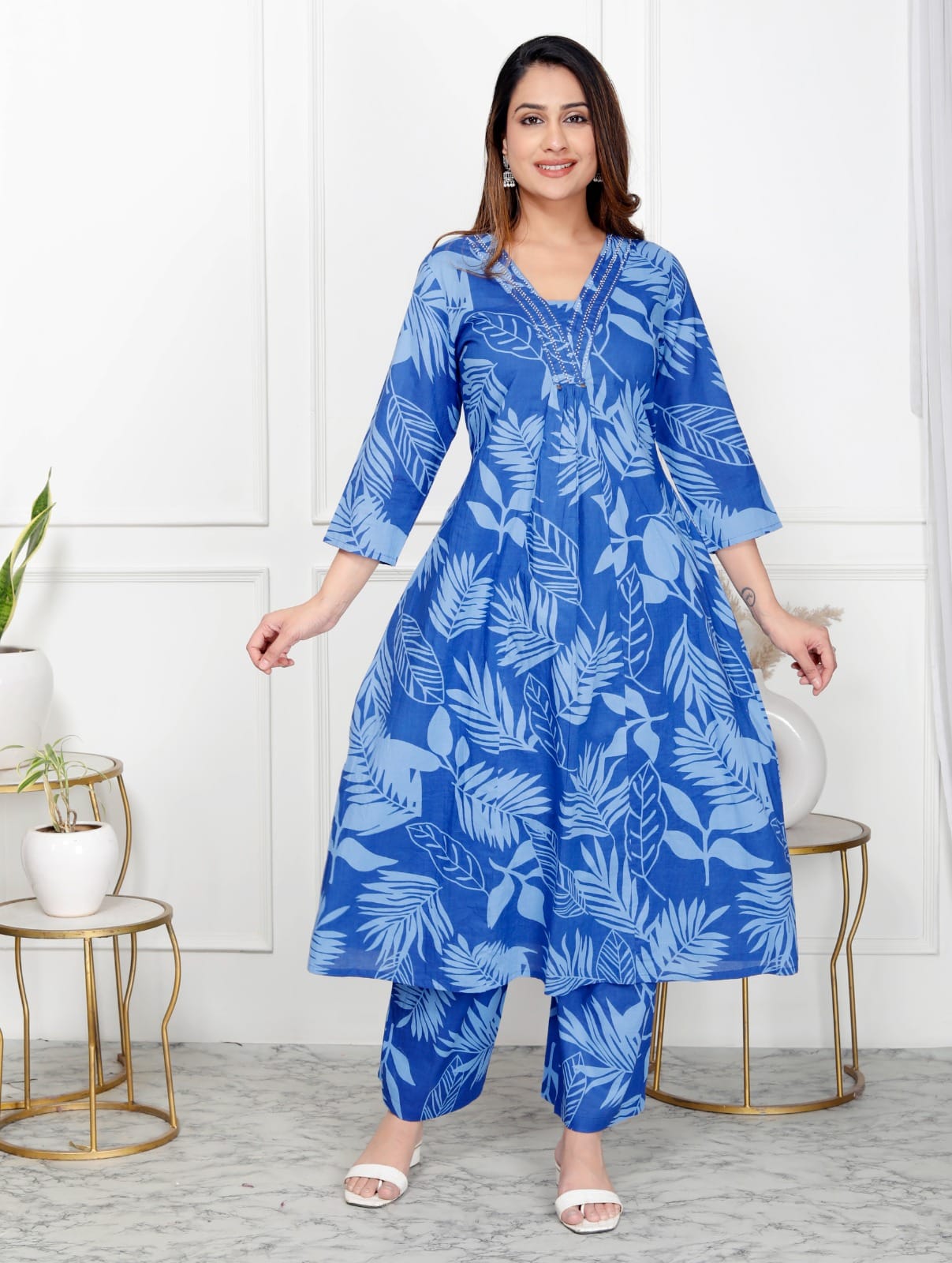 Blue  Pure Cotton Co ord set