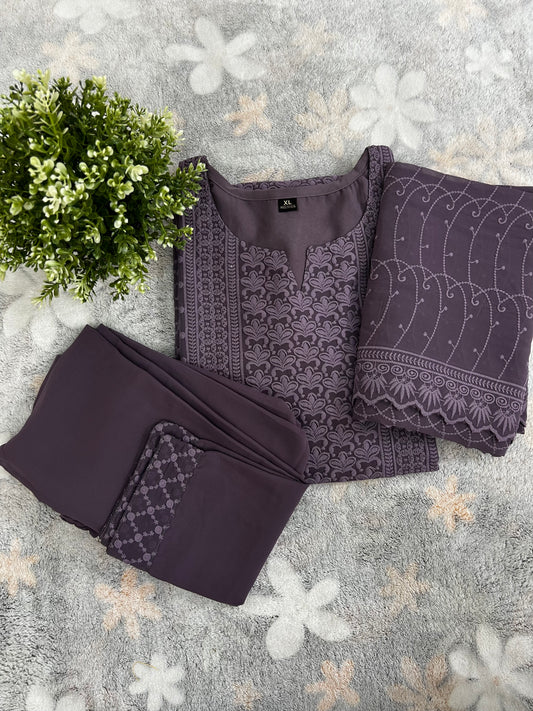Plum shade 3 Piece kurta set