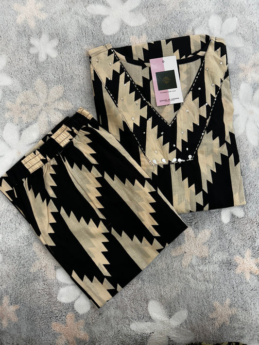 Geometric pattern Black Coord set