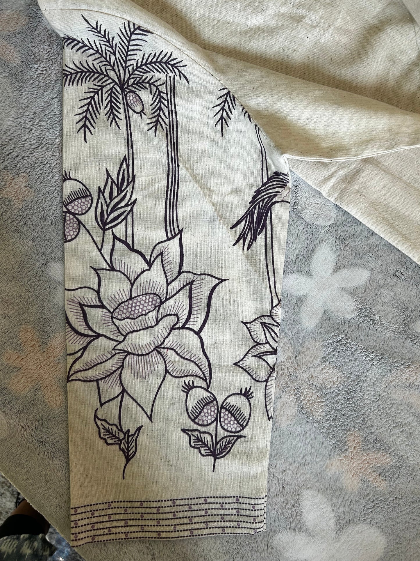 Purple Khadi cotton Coord set