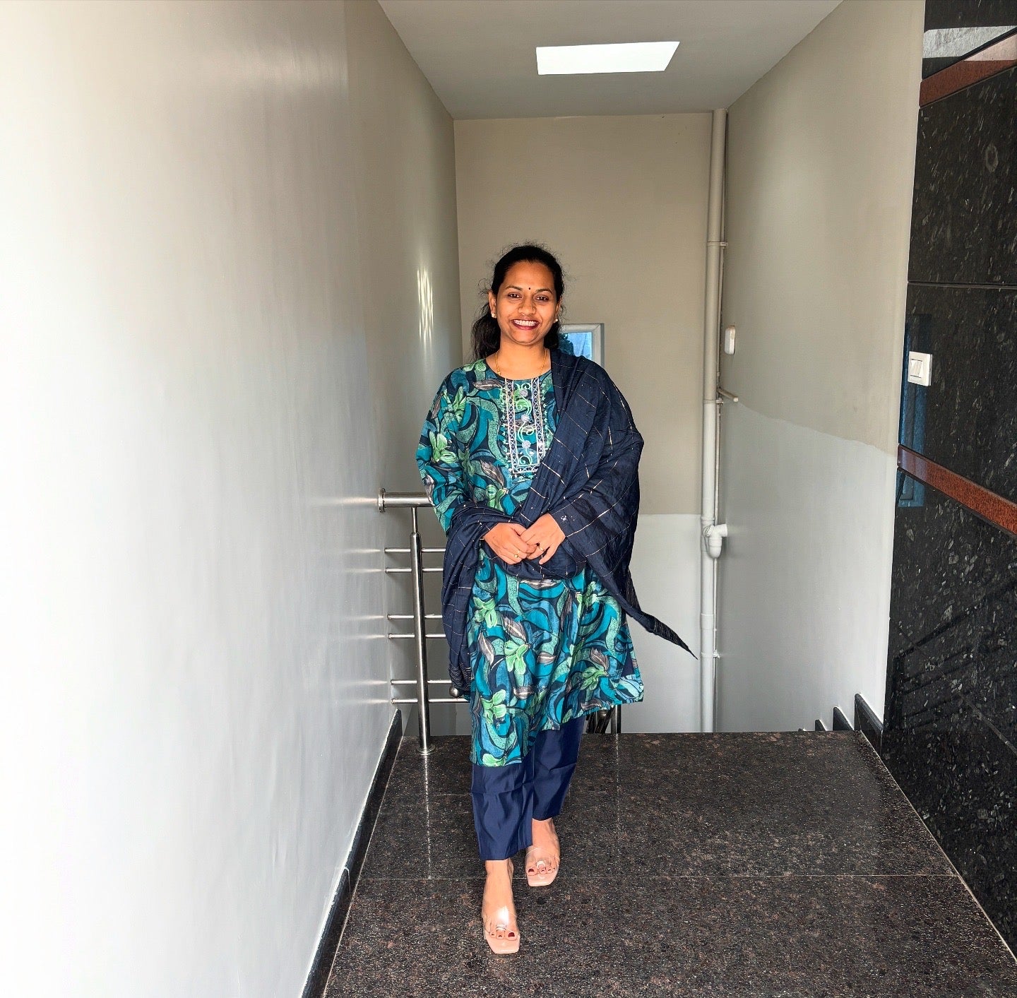 Teal blue 3 Piece Kurta set
