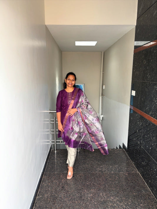 Purple 3 Piece Kurta set