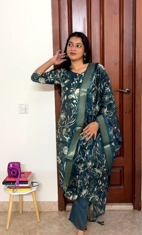 Deep teal green 3 Piece Kurta set