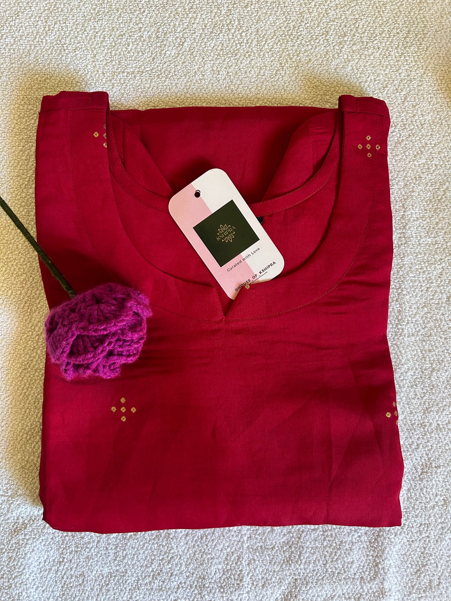 Deep Red 3 Piece Kurta set
