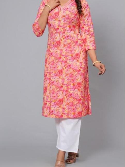 Peach Cotton Kurti
