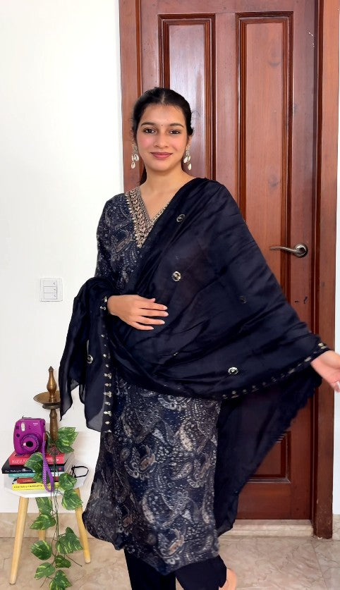 Royal Blue Masleen Kurta set
