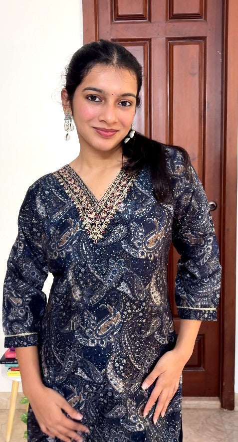 Royal Blue Masleen Kurta set