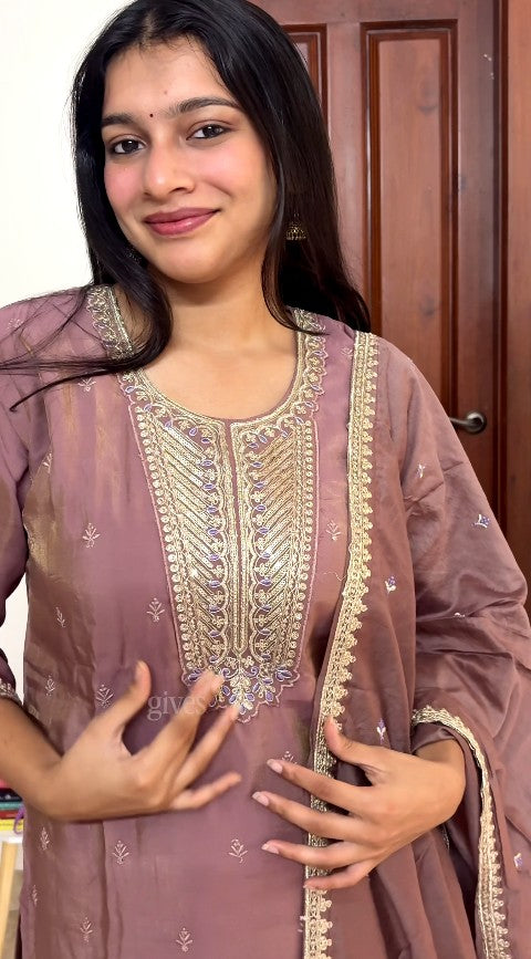 Brown shade 3 piece kurta set