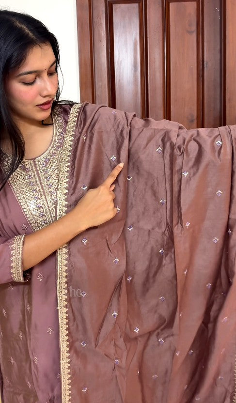 Brown shade 3 piece kurta set