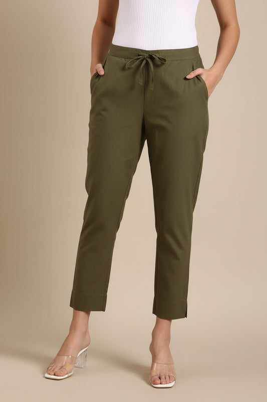 Olive green cotton Pants